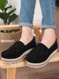 Leather Suede Tassel Bow Classic Wedge Platform Shoes