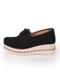 Leather Suede Tassel Bow Classic Wedge Platform Shoes