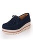 Leather Suede Tassel Bow Classic Wedge Platform Shoes