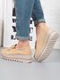 Leather Suede Tassel Bow Classic Wedge Platform Shoes