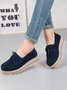 Leather Suede Tassel Bow Classic Wedge Platform Shoes