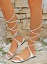 Ankle Strap Lace-up Sandals