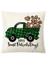 St. Patrick's Day Green Shamrock Throw Pillowcase