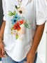 Casual Plants Loose Knot Front T-Shirt