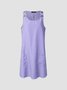 Women Daily Boho Round Neck Pockets Striped Dress