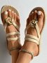 Vacation Floral Pattern Braided Strap Beach Flip Flops