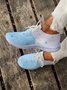 Star Color Block Lace-up Front Breathable Flyknit Running Shoes