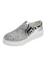 Women's Glitter Metallic Crocodile Embossed Slip On Shoes