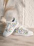 Colorful Print Lace-Up Canvas Shoes