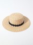 Lace Trim Straw Hat Ladies Sun Protection Sun Hat Vacation Beach Accessories