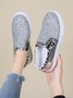 Women's Glitter Metallic Crocodile Embossed Slip On Shoes
