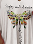 Plus Size Loose Casual Butterfly T-Shirt