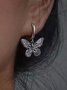Silver Butterfly Distressed Earrings Female Casual Daily Jewelry