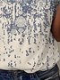 Plus Size Casual Gradient Ethnic Pattern Loose Jersey T-Shirt