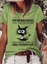 Womens Funny Coffee Black Cat Casual T-Shirt