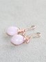 Natural Pink Gemstone Hand Braided Earrings Daily Commuter Party Women Jewelry