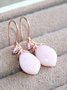 Natural Pink Gemstone Hand Braided Earrings Daily Commuter Party Women Jewelry