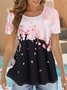 Casual Floral Crew Neck Loose T-Shirt