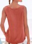 Loose Buckle Casual Crew Neck Tank Top