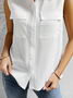 Casual Buttoned Shirt Collar Loose Blouse