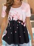 Casual Floral Crew Neck Loose T-Shirt