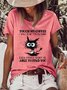 Womens Funny Coffee Black Cat Casual T-Shirt