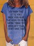 Women's Little Voice Inside Your Head Funny Casual Crew Neck T-Shirt