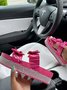 Bow Rhinestone Open Toe Platform Slippers