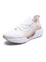 Comfortable Soft Sole Contrast Color Stitching Flying Knitting Breathable Walking Shoes
