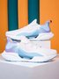 Comfortable Soft Sole Contrast Color Stitching Flying Knitting Breathable Walking Shoes