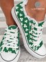 St. Patrick's Day Shamrock Print Green Canvas Shoes