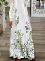 Casual Lace V Neck Loose Dress