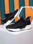 Comfortable Soft Sole Contrast Color Stitching Flying Knitting Breathable Walking Shoes