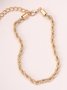 Silver Twist Chain Anklet Canvas Sneakers Shoes Matching Jewelry
