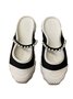 Beaded Dekor Waterproof PVC Slip On Flat Mules