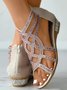 Cut-Out Rhinestone Glett Dress Sandals with Back Zip