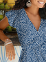 Floral Printed Jersey Loose Vacation Dress