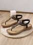 Bohemian Rhinestone Soft Comfort Round Toe Flip Sandals