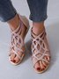 Cut-Out Rhinestone Glett Dress Sandals with Back Zip