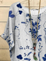 Plus Size Floral Casual Crew Neck Shirt