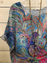 Plus Size Casual Loose Painting Crew Neck Shirt