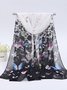 Boho Ombre Butterfly Floral Scarf Vacation Beach Accessories