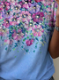 Plus Size Floral Crew Neck Casual Short sleeve T-Shirt