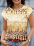 Jersey Ethnic Loose Casual T-Shirt