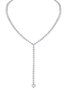 Elegant Diamond Heart Necklace Y-chain Wedding Party Festival Jewelry