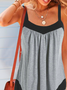 Others Casual Loose Color Block tunic Cami