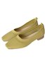 Comfortable Soft Sole Flyweave Breathable Square Toe Low Heels
