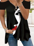 Casual Loose V Neck Jersey Shirt