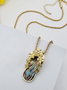 Fine Jewelry Floral Colorful Shell Necklace Earrings Set