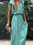 Loose V Neck Casual Dress